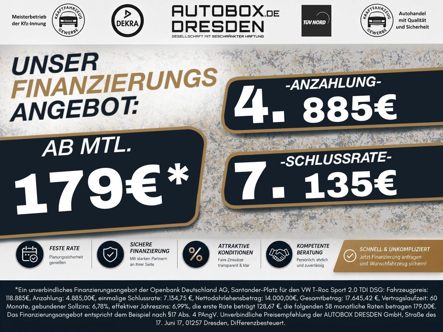 Fahrzeugabbildung Volkswagen T-Roc Sport 2.0 TDI DSG +AHK+CARPLAY+DAB+LED+